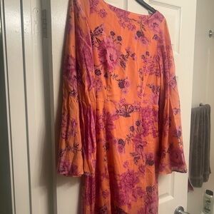 Floral Orange and Pink Dress